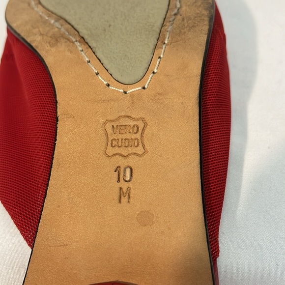 Vaneli Red Leather Heels Size 10 - Picture 6 of 11